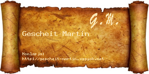 Gescheit Martin névjegykártya